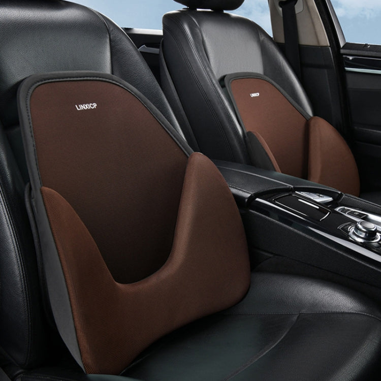 LINXICP 3 In 1 Car Seat Lumbar Cushion Summer Special Memory Foam Breathable Car Back Pad(Gray) by LINXICP