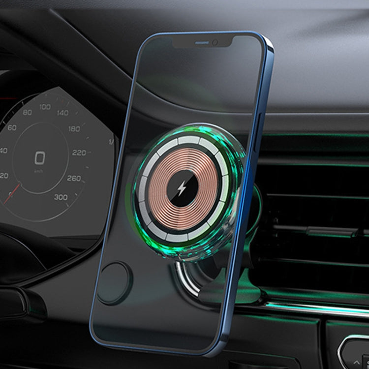 For iPhone Magsafe Magnetic Car Wireless Charger Phone Holder Light Emitting Wireless Charger, Style: Pickup RGB Light by buy2fix