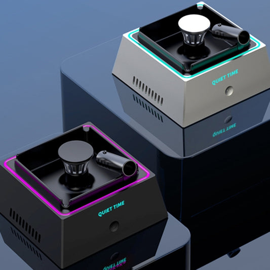 Intelligent Multifunctional Ambient Light Household Negative Ion Air Purifier Electronic Ashtray(Silver) by buy2fix