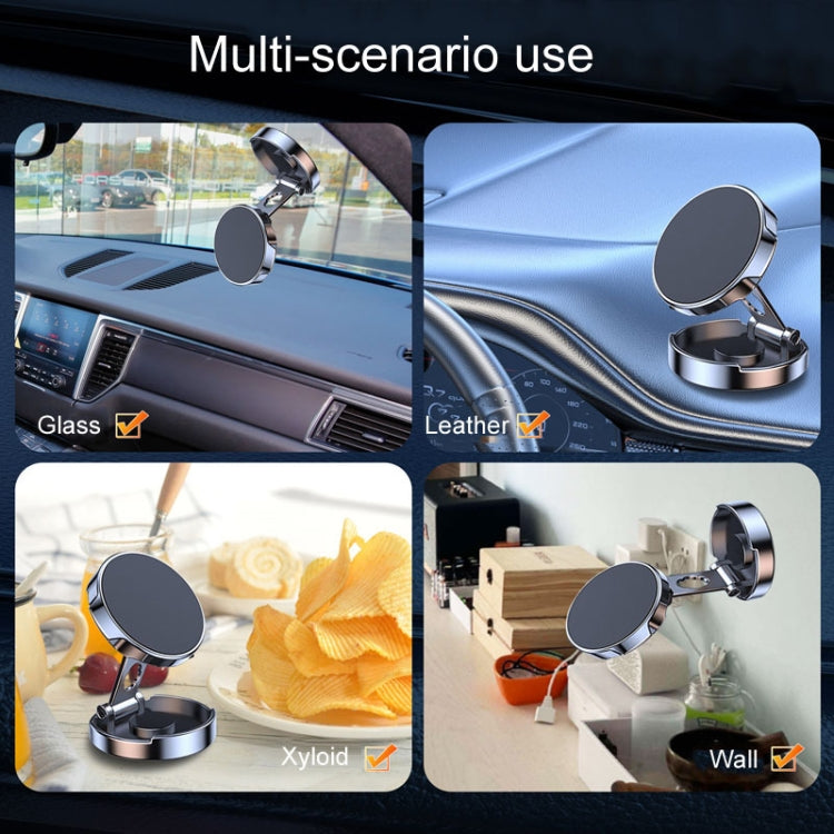 Magnetic Car Phone Holder Automobile Rotatable Multifunctional Folding Stands(Black) by buy2fix