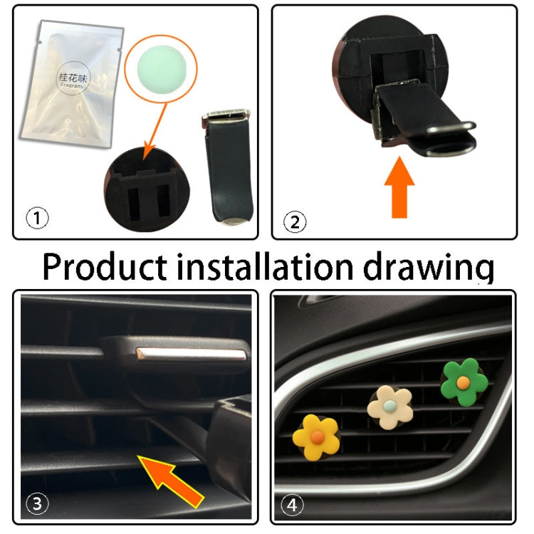 Five-Petal Flower Car Air Vent Aromatherapy Clip, Size: Scented version(Random Color Delivery) by buy2fix