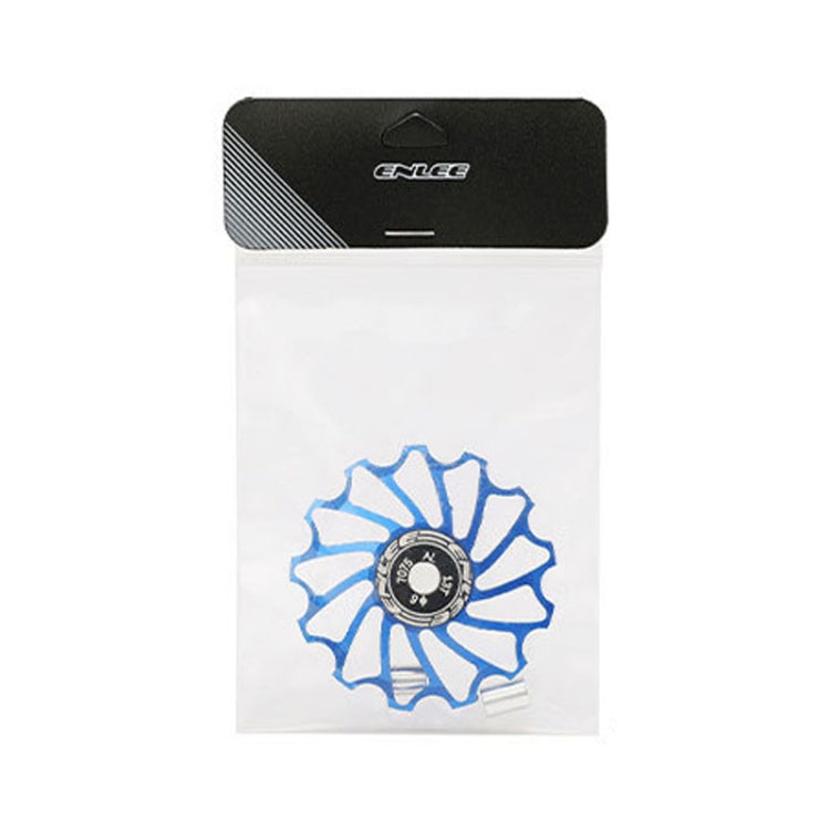 ENLEE Mountain Bicycle Rear Derailleur Guide Wheel Ceramic Bearing Tension Pulley, Size: 13T(Blue) by ENLEE