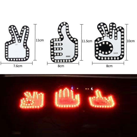 Car Interactive Finger Light Multi-function Warning Anti-rear Collision Light(Scissor Hand) by buy2fix