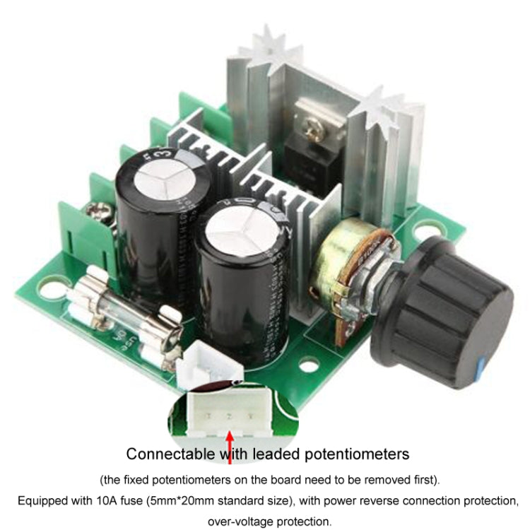 12V-40V 10A DC Motor Speed Controller PWM Stepless Speed Switch, Style: With Stand by buy2fix