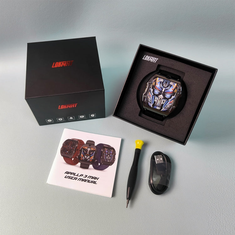 LOKMAT Appllp 3 Max 2.02-Inch Plug Card 4G Call Waterproof Sport Smart Watch With SOS(Blue) by LOKMAT