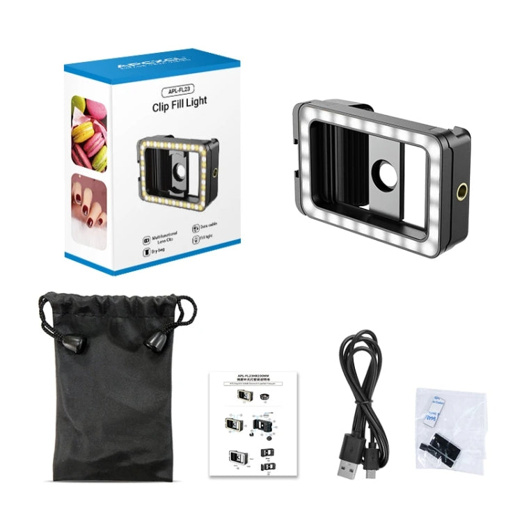 APEXEL Multifunctional Fill Light Phone Clip With 1/4 Inch & M17 M37 Thread Tnterface APL-FL.23 by APEXEL