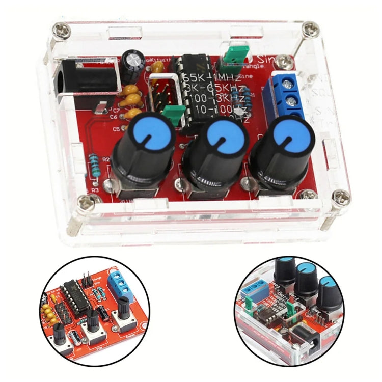 XR2206 High Precision Signal Generator DIY Kit Sine Triangle Square Waves 1Hz-1MHz Frequency Range, Specification: Parts by buy2fix