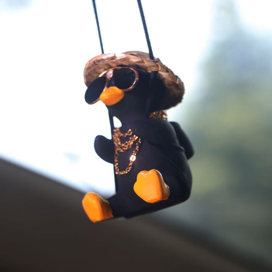 Swing Tycoon Duck Car Decoration Pendant(Black) by buy2fix