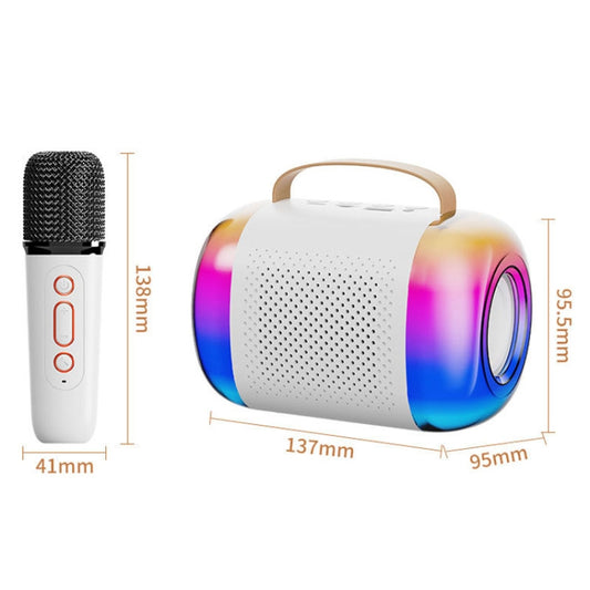 Y5 1 Microphone Portable Bluetooth Speaker Home And Outdoor Wireless Karaoke Audio(Pink) by buy2fix