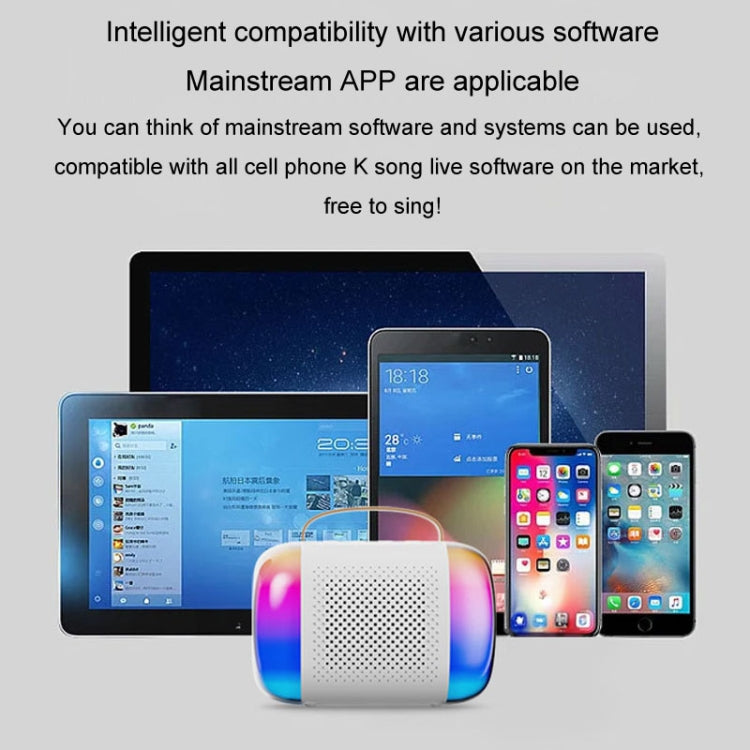 Y5 2 Microphone Portable Bluetooth Speaker Home And Outdoor Wireless Karaoke Audio(White) by buy2fix