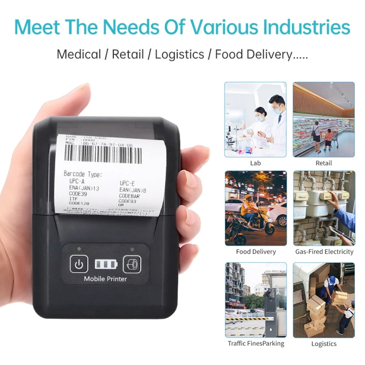 58mm Portable USB Charging Home Phone Bluetooth Thermal Printer(EU Plug) by buy2fix