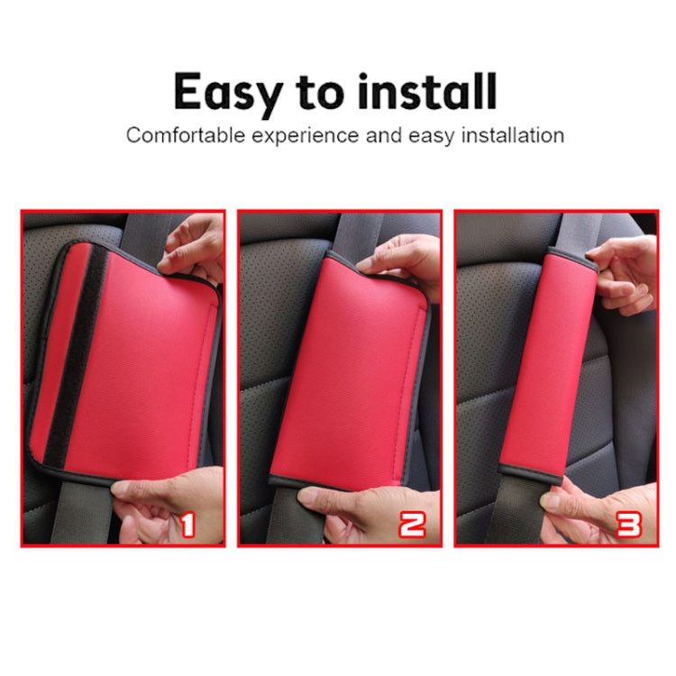 Skin Feeling Car Leather Seat Belt Cover Shoulder Pads 6.5x23cm(Gray) by buy2fix