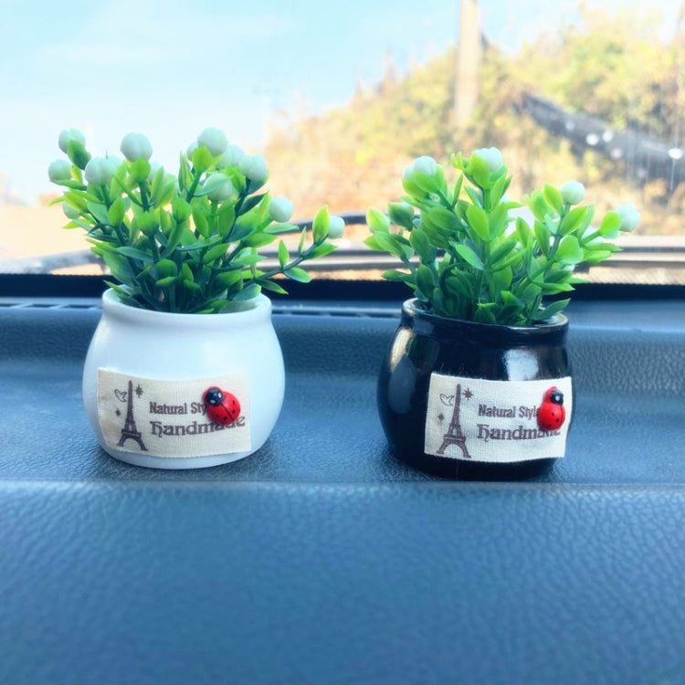 Mini Car Potted Ornaments Decoration Simulated Flower Pots, Style: Lucky Fruit White Bottle by buy2fix