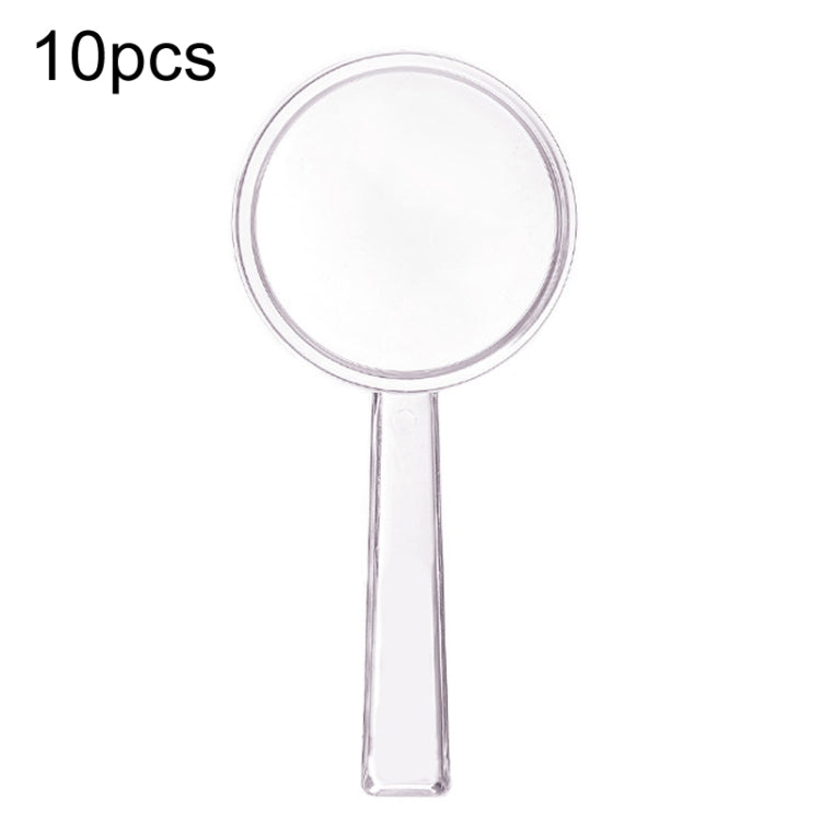 28mm 10pcs 3X Magnifying Glass Plastic Transparent Integrated Handheld HD Children Toy Magnifier - Hand Held Style by buy2fix | Online Shopping UK | buy2fix