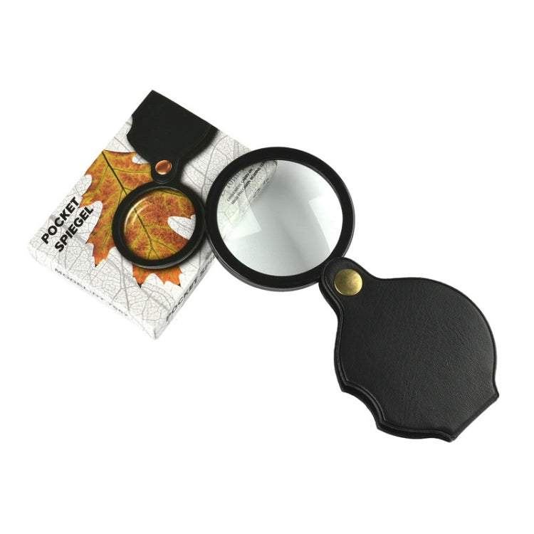 50mm 10X Folding Leather Case Magnifier Pocket Magnifying Glass by buy2fix