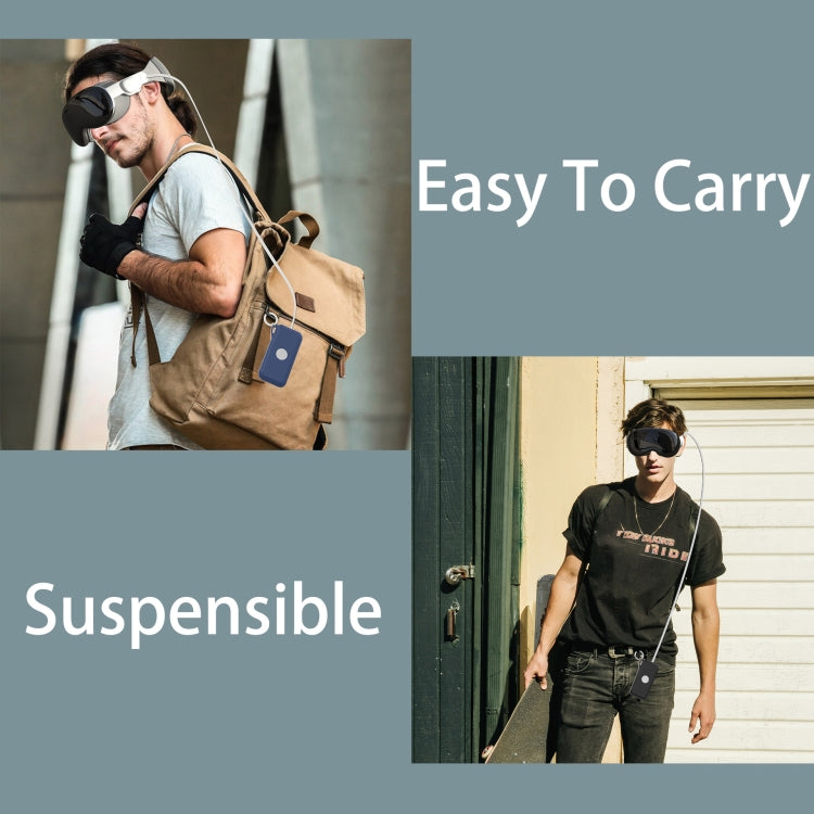 For Apple Vision Pro Accessories Power Protective Case Battery Silicone Storage Shell(Deep Blue) by buy2fix