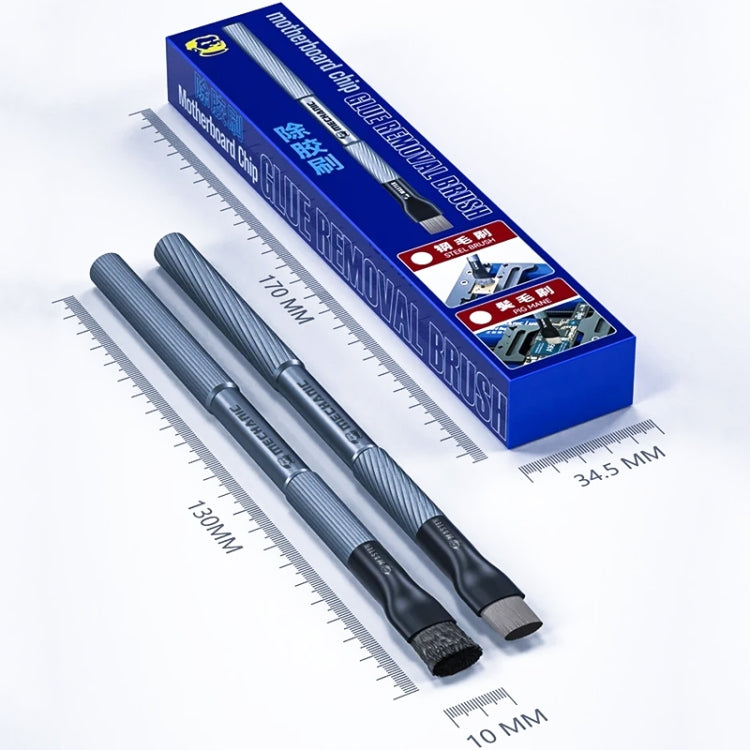 MECHANIC Cell Phone Motherboard Chip Degumming Brush PCB De-Tin Cleaning Cylinder Long Handle Brush, Style: Sideburns by MECHANIC