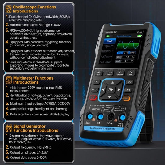 FNIRSI 3 In 1 Handheld Digital Oscilloscope Dual-Channel Multimeter, Specification: Upgrade by FNIRSI