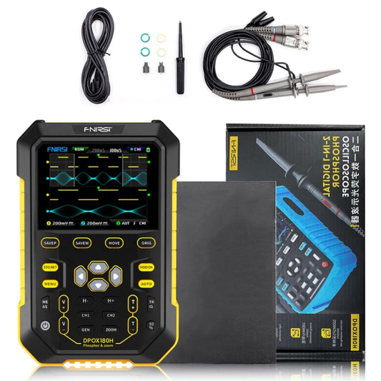 FNIRSI 2 In 1 Small Handheld Fluorescence Digital Dual-Channel Oscilloscope, US Plug(Yellow) by FNIRSI