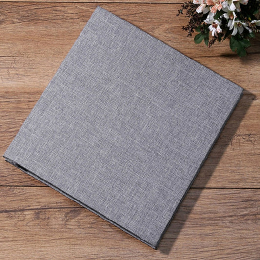 Simple Linen Self-adhesive Film Album Retro Family Large Capacity Handmade Creative Gifts(Gray White Page) by buy2fix