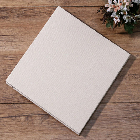 Simple Linen Self-adhesive Film Album Retro Family Large Capacity Handmade Creative Gifts(Beige White Page) by buy2fix