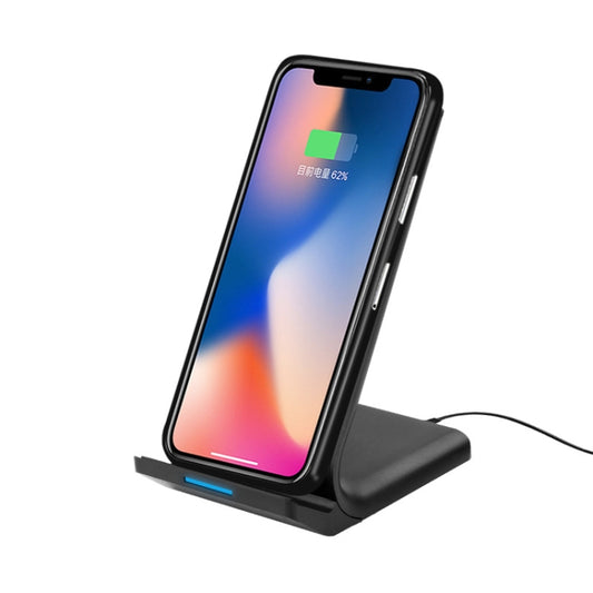 R2 10W Vertical Mobile Phone Wireless Charger Smart Fast Charge Charging Stand Desktop Stand(Black) by buy2fix
