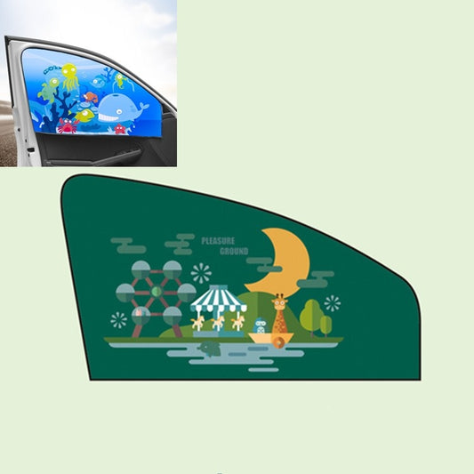 Car Cartoon Magnetic Sunshade Sunscreen Telescopic Collapsible Sunshield, Size:Driving(Amusement Park) by buy2fix