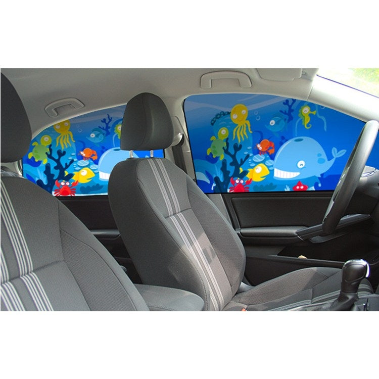 Car Cartoon Magnetic Sunshade Sunscreen Telescopic Collapsible Sunshield, Size:Rear Square(Rabbit) by buy2fix