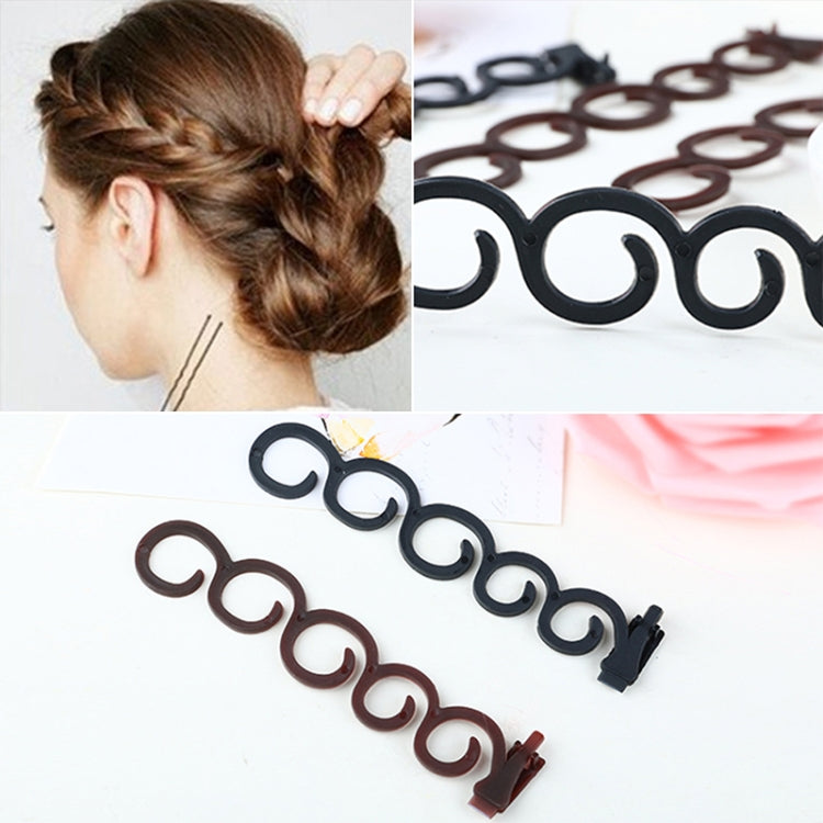 Elegance Hair Braider Flower Magic Hair Clip Queue Twist Plait Hairstyle Styling Accessories,Size:13.5x2.5cm(6090 Coffee) by buy2fix