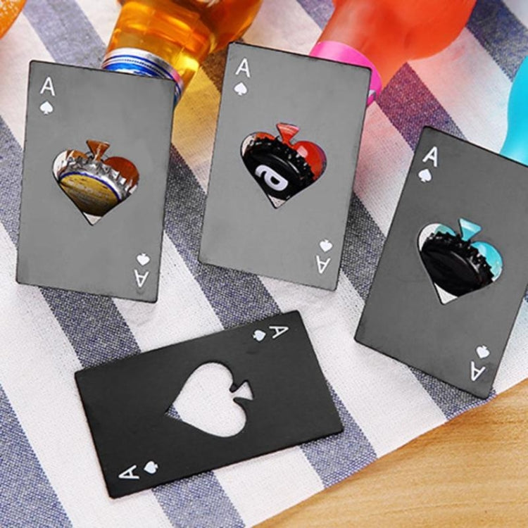 2 PCS Stainless Steel Bottle Beer Opener Poker Playing Card Spades Soda Bottle Cap Opener(Black) by buy2fix