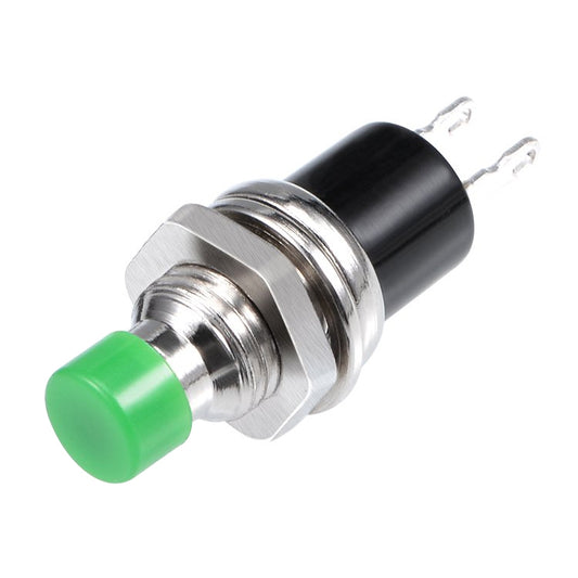 10 PCS 7mm Thread Multicolor 2 Pins Momentary Push Button Switch(Green) by buy2fix