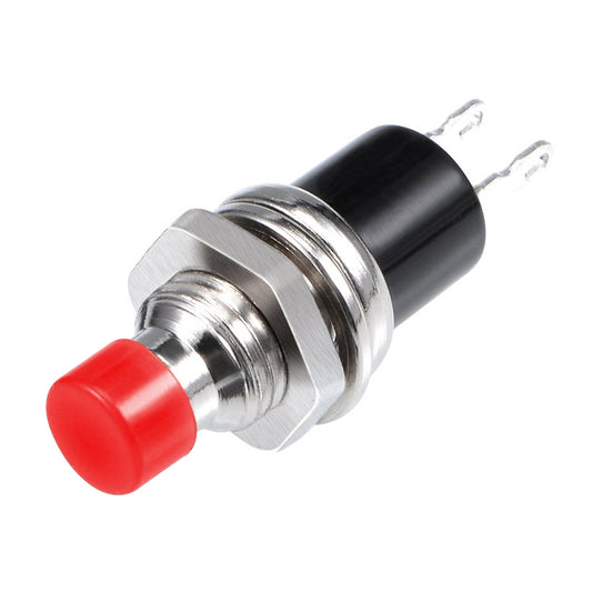 10 PCS 7mm Thread Multicolor 2 Pins Momentary Push Button Switch(Red) by buy2fix