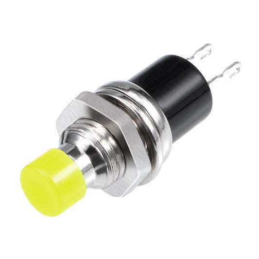10 PCS 7mm Thread Multicolor 2 Pins Momentary Push Button Switch(Yellow) by buy2fix