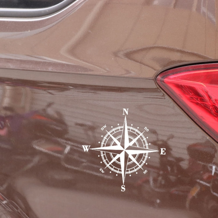 10 PCS Art Design Vinyl NSWE Compass Car Stickers Decals, White + Black by buy2fix