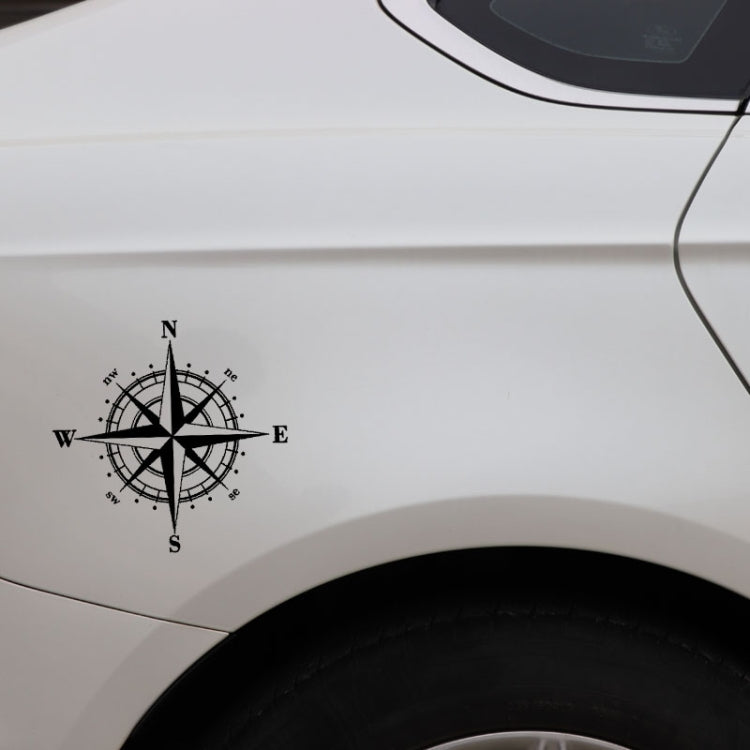 10 PCS Art Design Vinyl NSWE Compass Car Stickers Decals, Black + White by buy2fix
