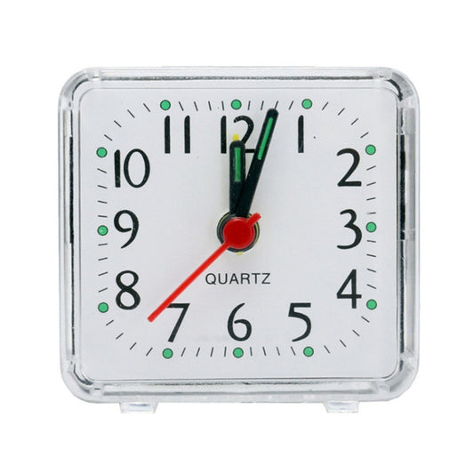 Square Alarm Clock Transparent Case Compact Digital Mini Bedroom Bedside Office Electronic Clock(White) by buy2fix