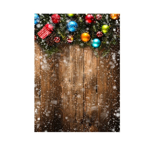 1.5m x 2.1m Nostalgic 3D Snow Scene Wooden Wall Children Photography Background Cloth by buy2fix