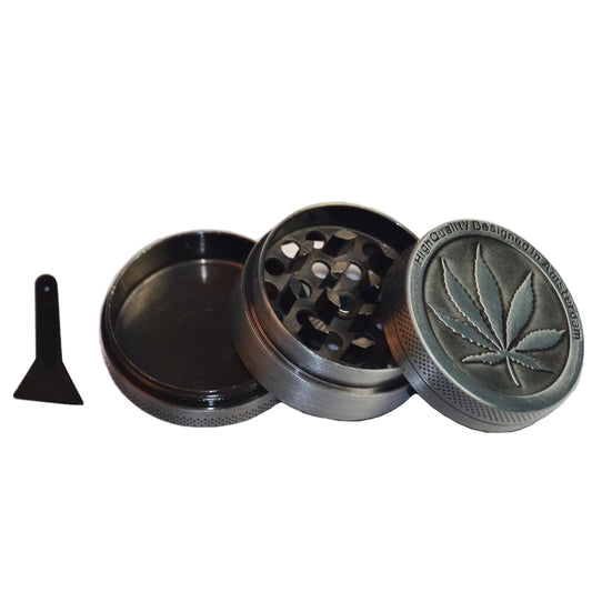 Weed Grinder Metal Stainless Steel Maple leaf Type Herbal Herb Tobacco Grinder, Size:30MM 3 laryers by buy2fix