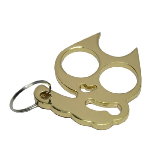 5 PCS Kitty Outdoor Metal Self-defense Keychain Outdoor Self-defense Window Breaking Tool, Size:0.45 × 5.3 × 6.1 cm(Gold) by buy2fix