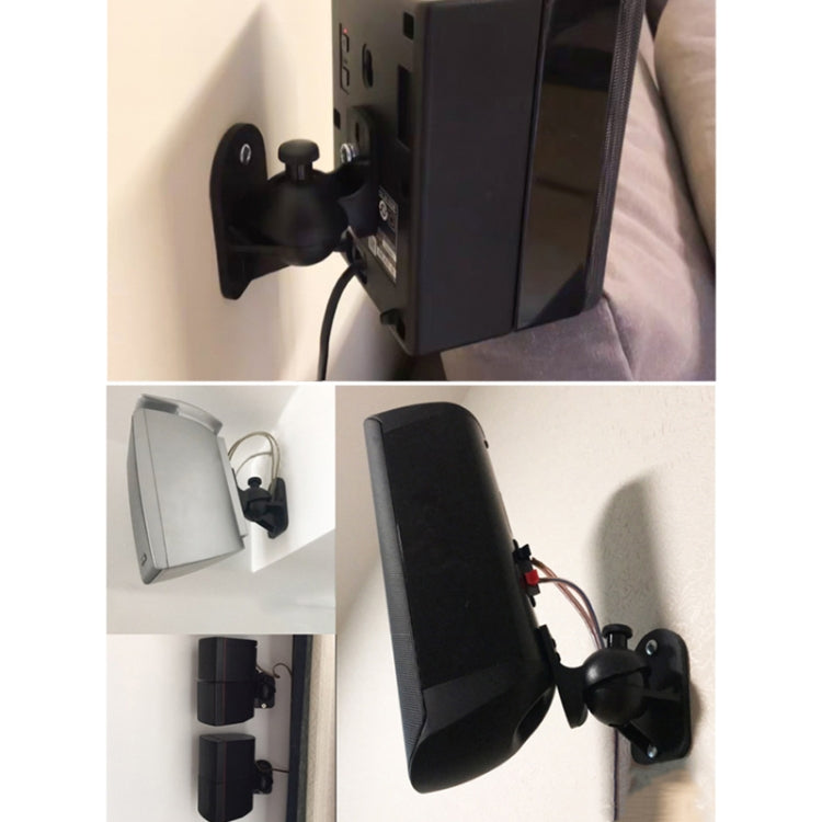 Pair Black Surround Sound Speaker Wall Mount Brackets 45 Degree Rotatable Design TV Wall Mount 8 x 4.5 x 5.8cm by buy2fix