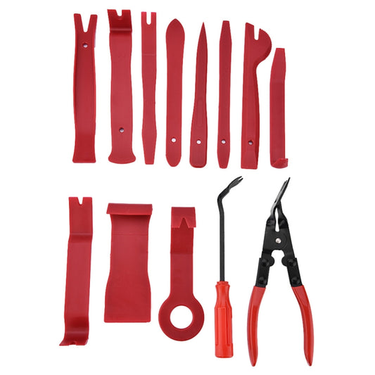13 PCS Car Audio Disassembly Modification Tool Interior Door Panel Disassembly Screwdriver Installation Soundproof Repair Tool(Red) by buy2fix