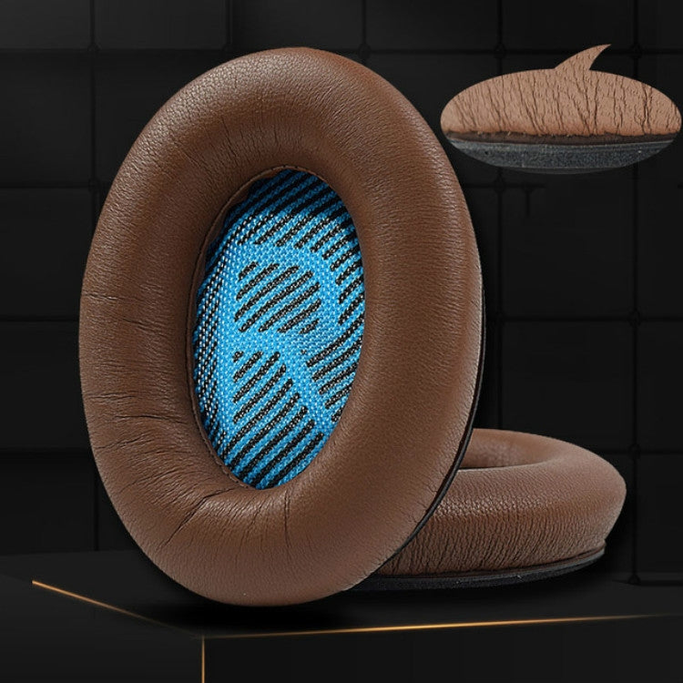 2 PCS For BOSE QC15 / QC25 / QC35 Lambskin Leather Earphone Cover Earmuffs(Khaki) by buy2fix