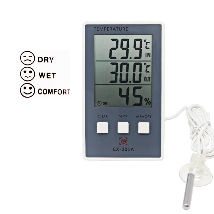 CX-201A LCD Digital Weather Station Thermometer Hygrometer Indoor Outdoor Temperature Humidity Meter with Temperature Sensor by buy2fix