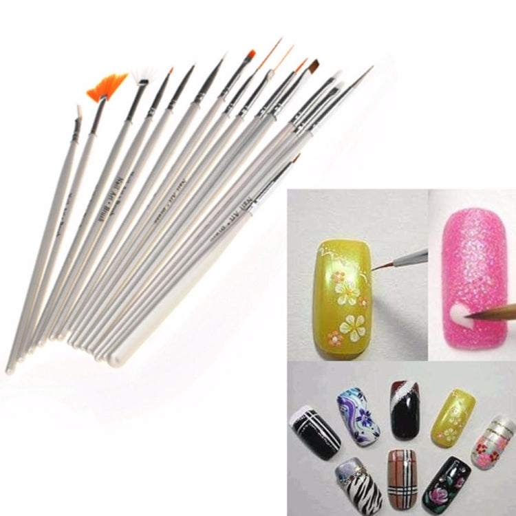 15 PCS/Set Nail Art Tools Brushes for Manicure Rhinestones Nails Decorations Nail Nrush Kit Painting Fingernail Tool Pen Kit by buy2fix