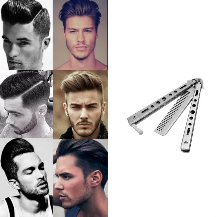 Salon Stainless Steel Practice Comb Practice Knife (Uncut) Butterfly Comb(Silver) by buy2fix
