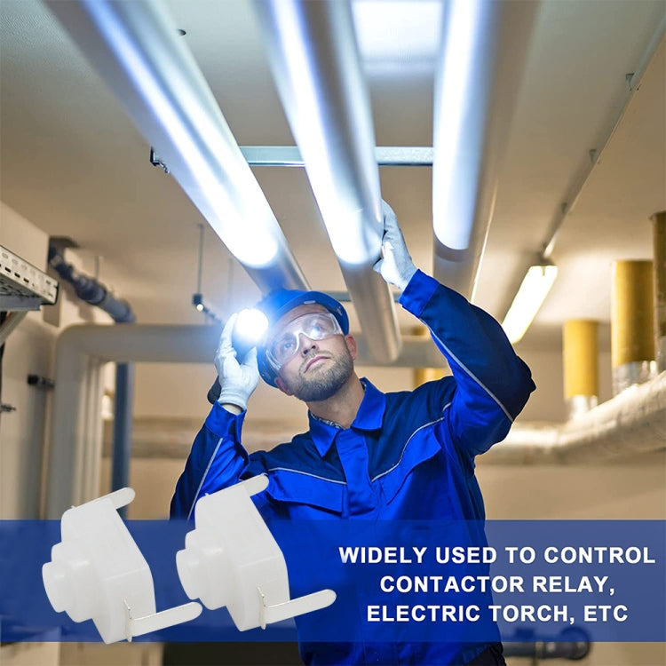 20 PCS YT-1208-YD LED Flashlight Button Switch, Style:Bent Feet(White) by buy2fix