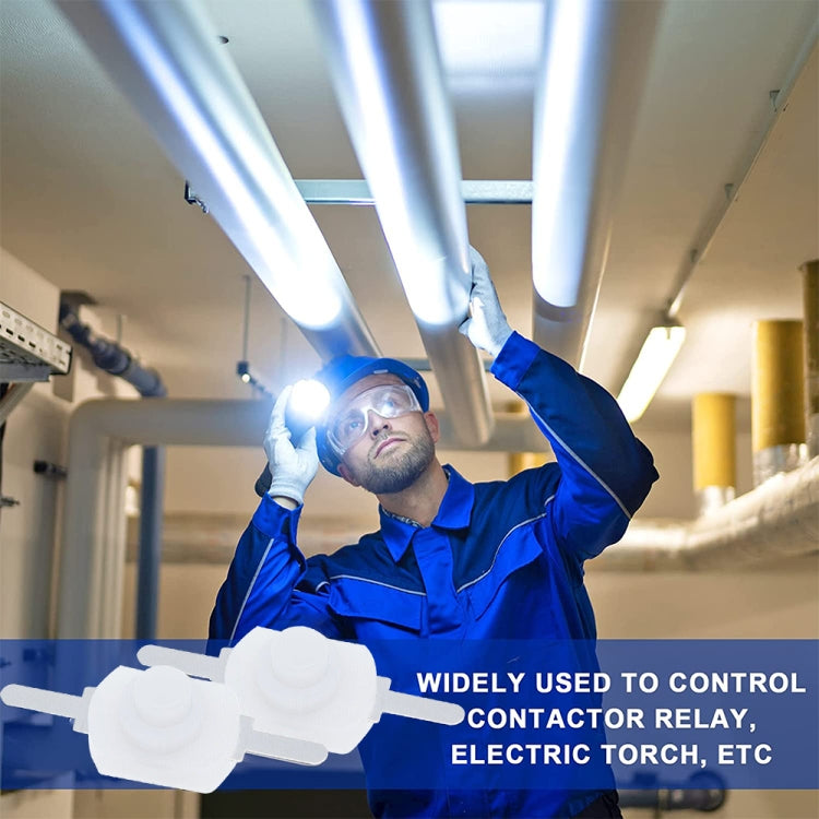 20 PCS YT-1208-YD LED Flashlight Button Switch, Style:Straight Feet(White) by buy2fix