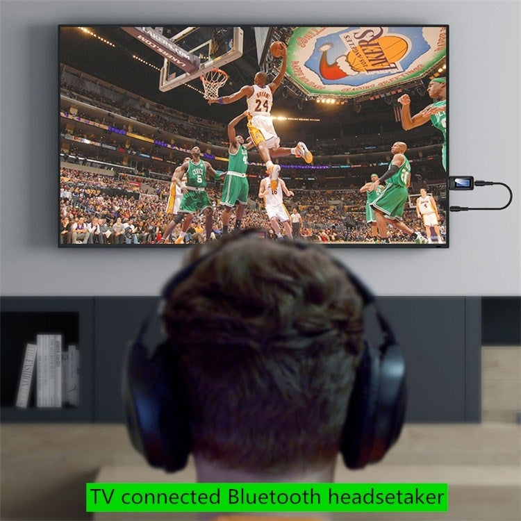 2 in 1 Bluetooth 5.0 Adapter USB Drive-free Wireless Audio Transmitter Receiver with LCD Display by buy2fix