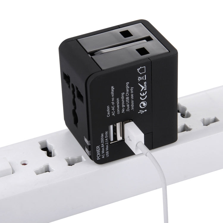 5V 2.1A Dual USB Power Socket Charger Adapter, UK / EU / US / AU Plug(Black) by buy2fix
