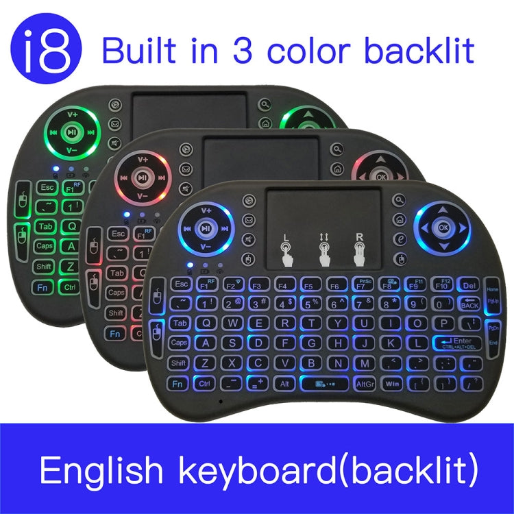 Support Language: English i8 Air Mouse Wireless Backlight Keyboard with Touchpad for Android TV Box & Smart TV & PC Tablet & Xbox360 & PS3 & HTPC/IPTV by buy2fix